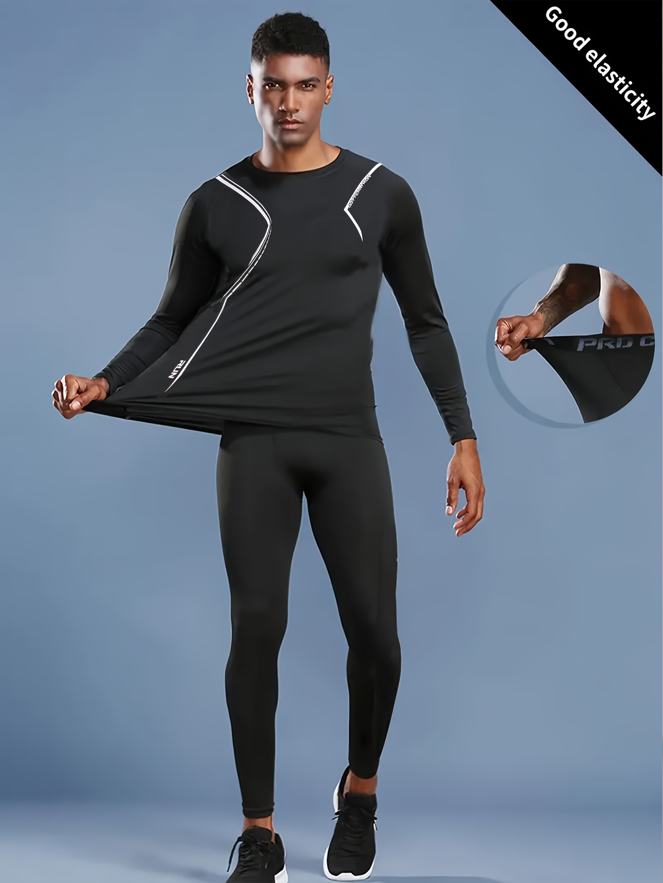 Mens Thermal Underwear 2 pc Long Sleeve Top and Pants Breathable