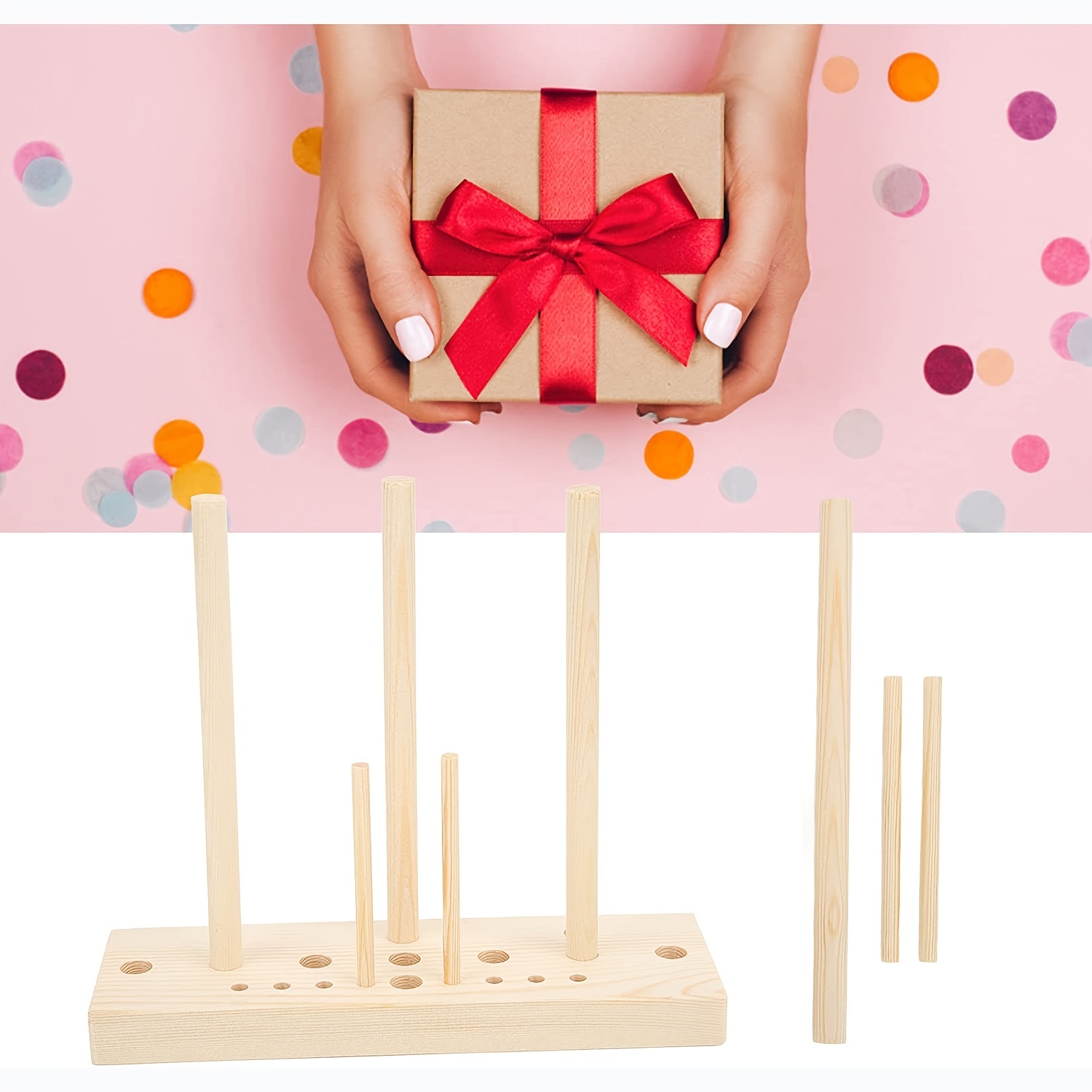 Christmas Decoration Wooden Ribbon Bow Maker Wooden Stick - Temu