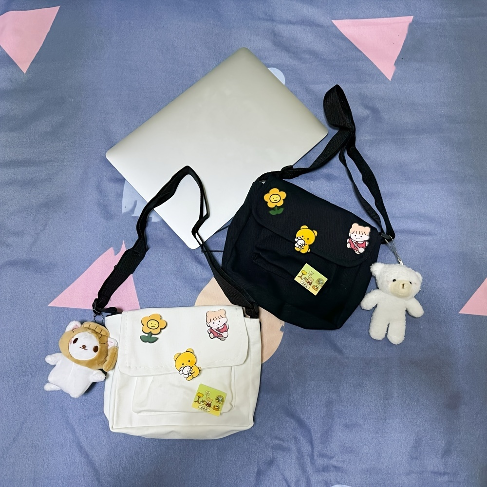 Girls Women's Messenger Bags Ladies Canvas Printed Cute Envelope Bag Lady  Sweet Cartoon Student Shoulder Bag
