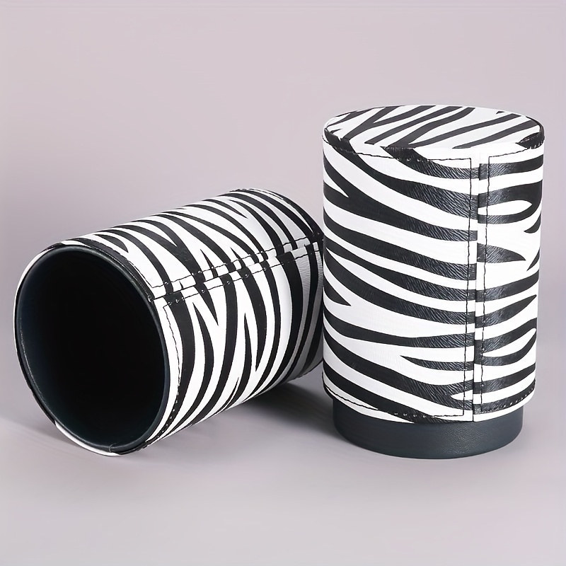 Zebra-stripe Makeup Brush Container, Dustproof Large Capacity