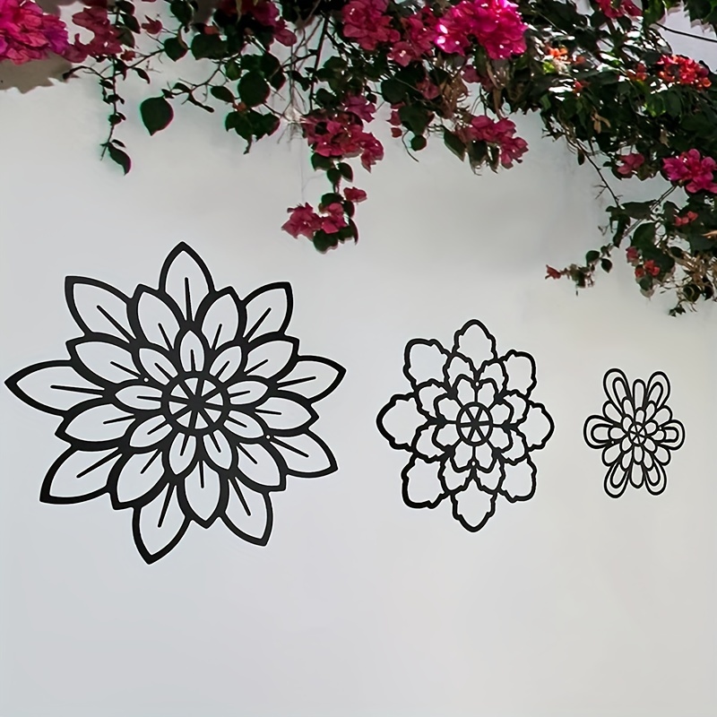 Décorations murales en métal avec fleurs de 8 '', décor de jardin de  printemps de tournesol à suspendre pour la cuisine, la salle de bain