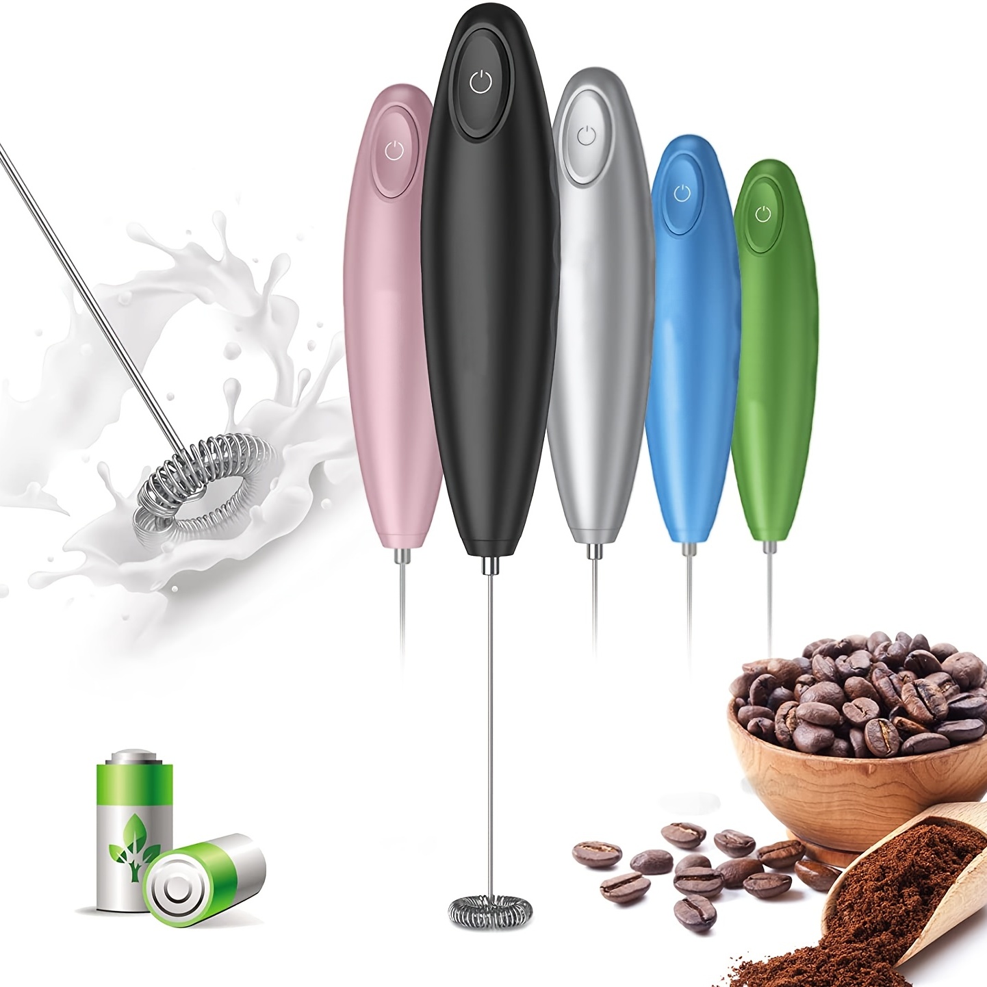 1pc Handheld Milk Frother Electric Manual Frother For Beverage