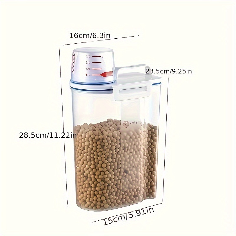 Kitchen Container Storage Box Household with Measuring Cup Dustproof  Insect-Proof Moisture-Proof Box Nut Grain Food Seal Tank