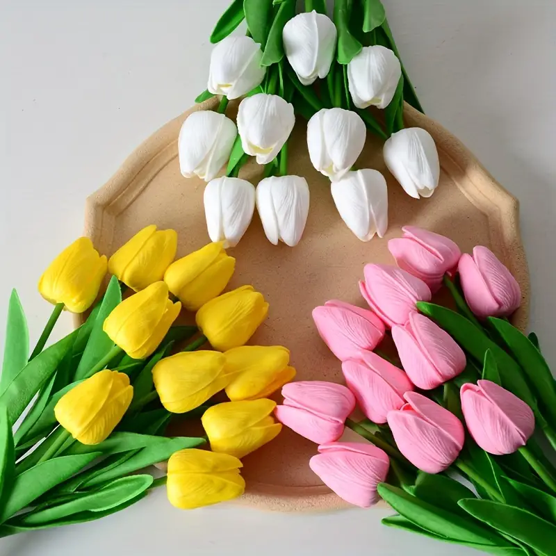 RELYA Tulipani Artificiali Realistici, 15pcs tulipani fiori artificiali  vero tocco bouquet di tulipani for la decorazione di matrimoni casa festa  fiori finti (Color : F, Size : 35cm) : : Casa e cucina