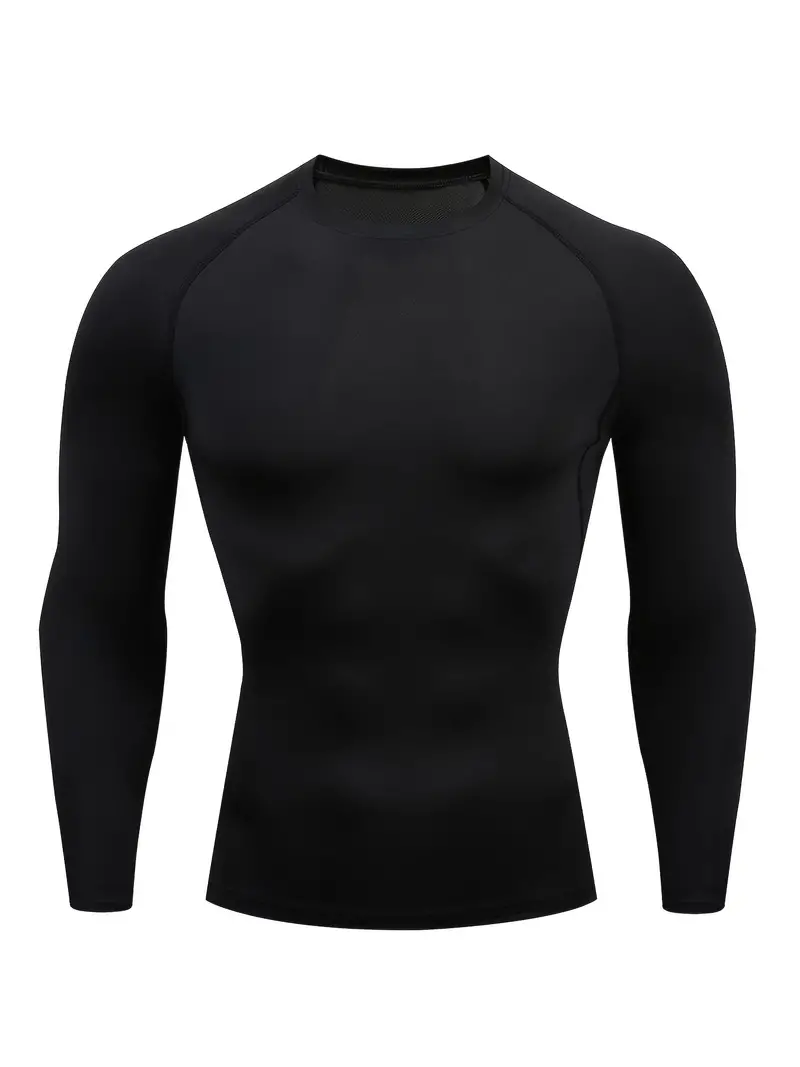 Men's Compression Shirts: Get Fit Fast Long Sleeve Athletic - Temu