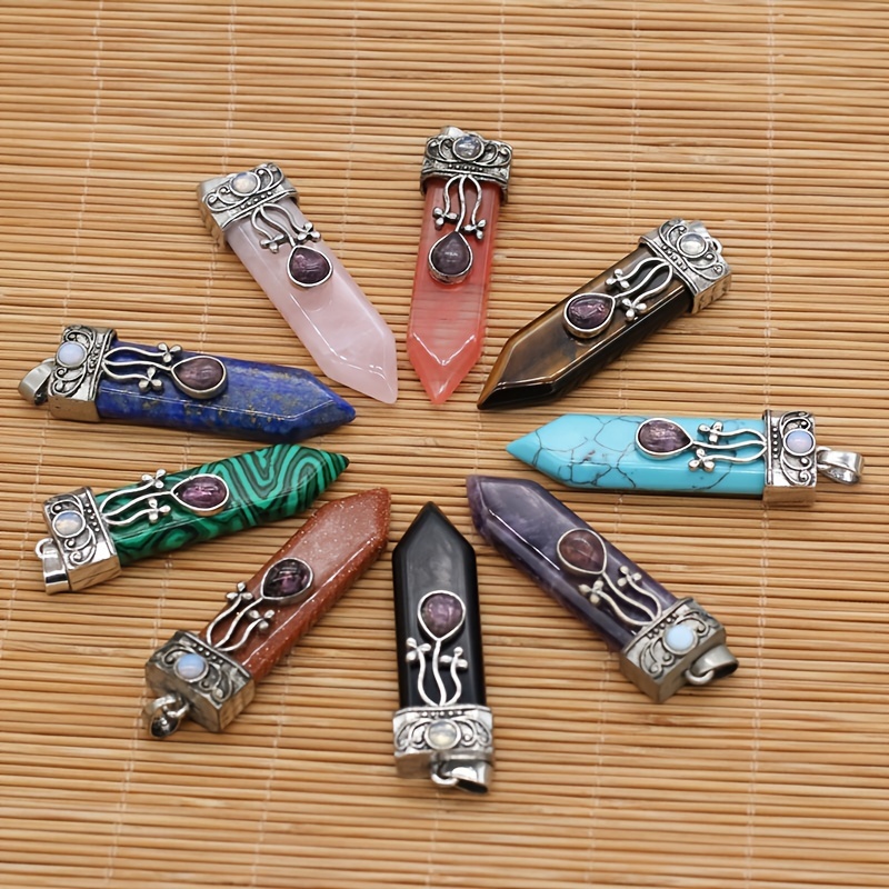Chakra Arrow Shield Quartz Pendant Necklace