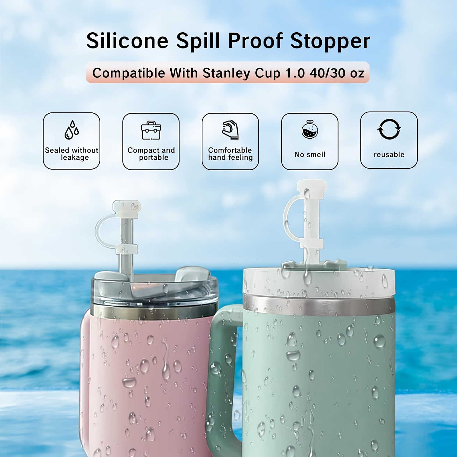 Silicone Tumbler Accessory Set Spill proof Stopper Plugs - Temu
