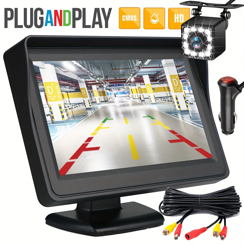 Sistema de vista trasera de coche con cámara y pantalla LCD de 4,3 pulgadas  para coche