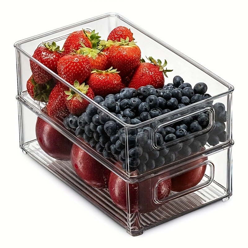 Refrigerator Food Storage Box,Vegetable Fruit Storage Box with Drain Basket  Fruit and Vegetable Airtight Box for Chopped Green Onion,Ginger,Vegetables  