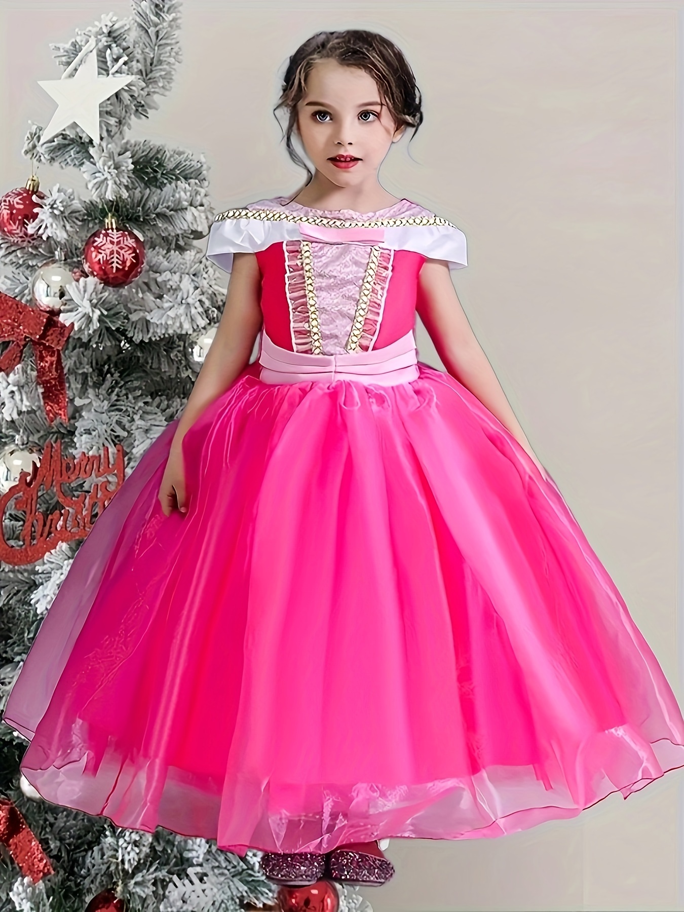 Vestido De Princesa Sofia Com Manga Bufante, Elegante Meninas Para Natal,  Vestido De Baile De Tule Com Lantejoulas, Fantasia De Princesa Para Festa  De Dia Das Bruxas - AliExpress