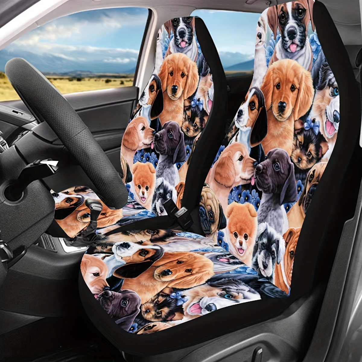 Anime Muster Auto Universal Sitzbezug Front Row Zweisitzer Mit Airbag  All-inclusive-sitzbezug Hundedruckmuster Vier Jahreszeiten, Rabatte Für  Alle