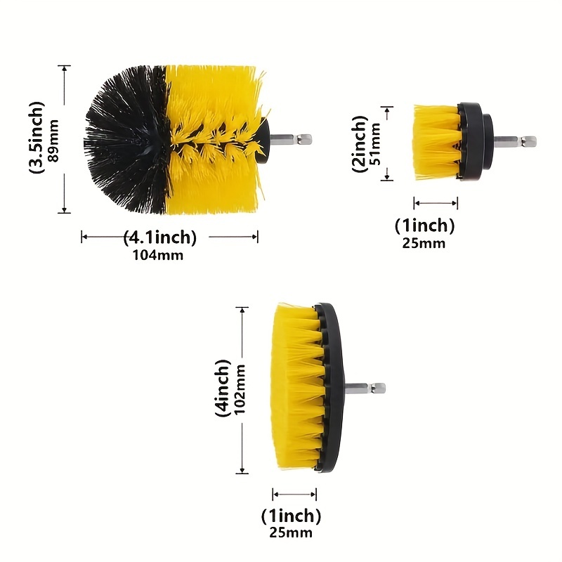 5 Auto Detailing Carpet Brush With Drill Attachment - Yellow