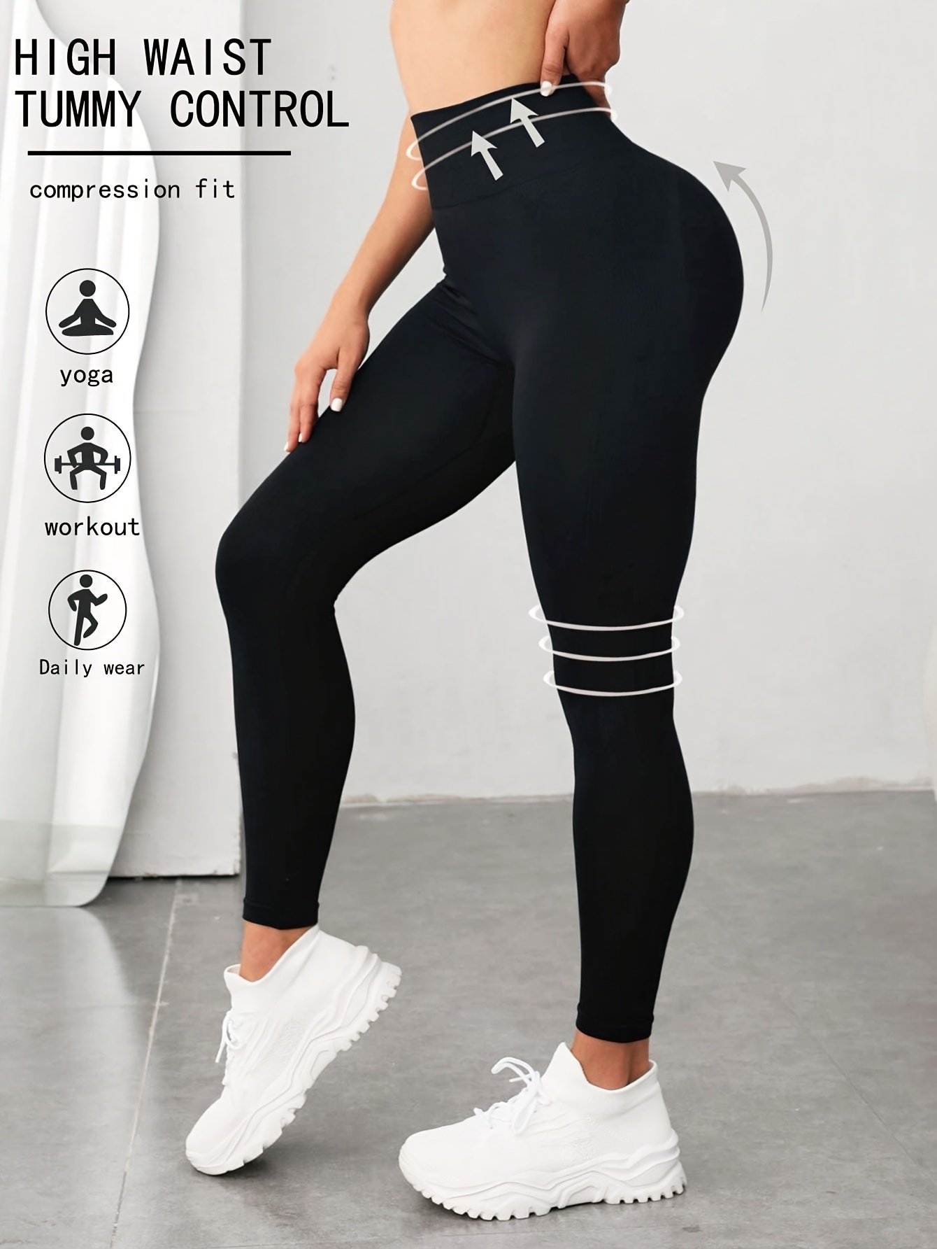 Women High Waist Anti-Cellulite Compression Slim Leggings for Tummy Control  and Running Yoga Sport Ropa Deportiva Para Mujer