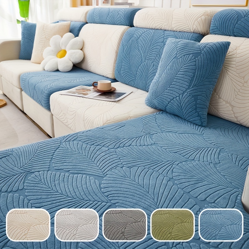 Camellia Jacquard Fleece Elastic All inclusive Sofa Cover + - Temu
