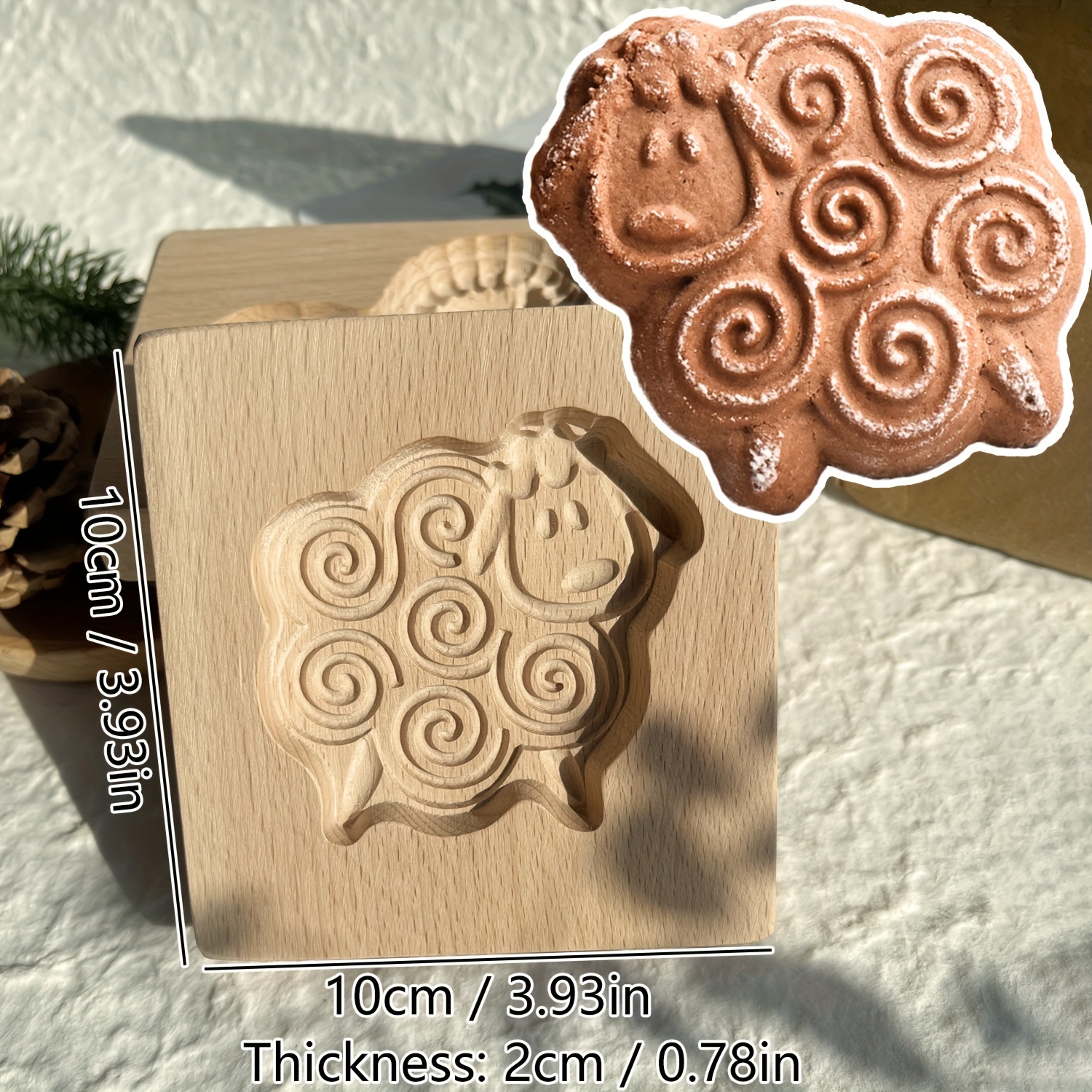 Cookie Mold Shortbread Mold Wooden Biscuit Cutter Cookie Mold Cutter  Gingerbread Biscuit Shortbread Mold(Squirrel)