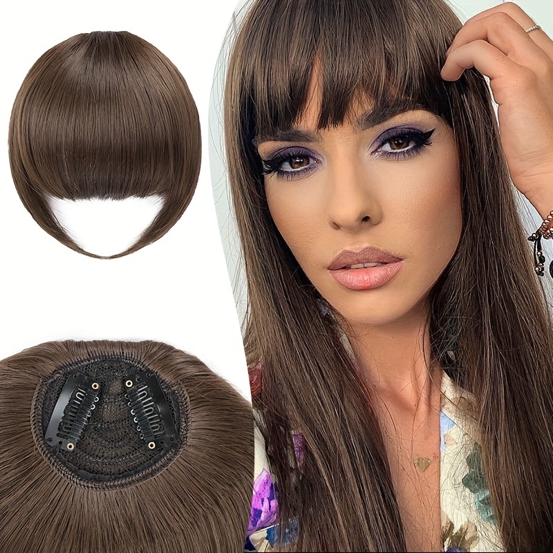 Wispy Clip in Bangs Natural Full Front Neat Fringe Temu United