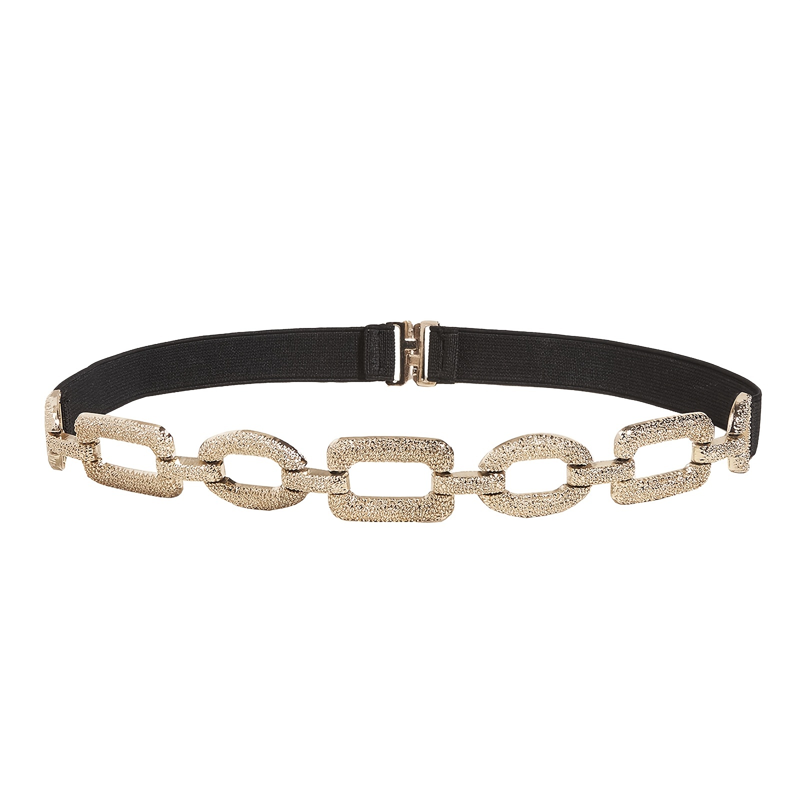 Women's Chain Decor Belt Elastic Metal Belt Casual Stylish - Temu