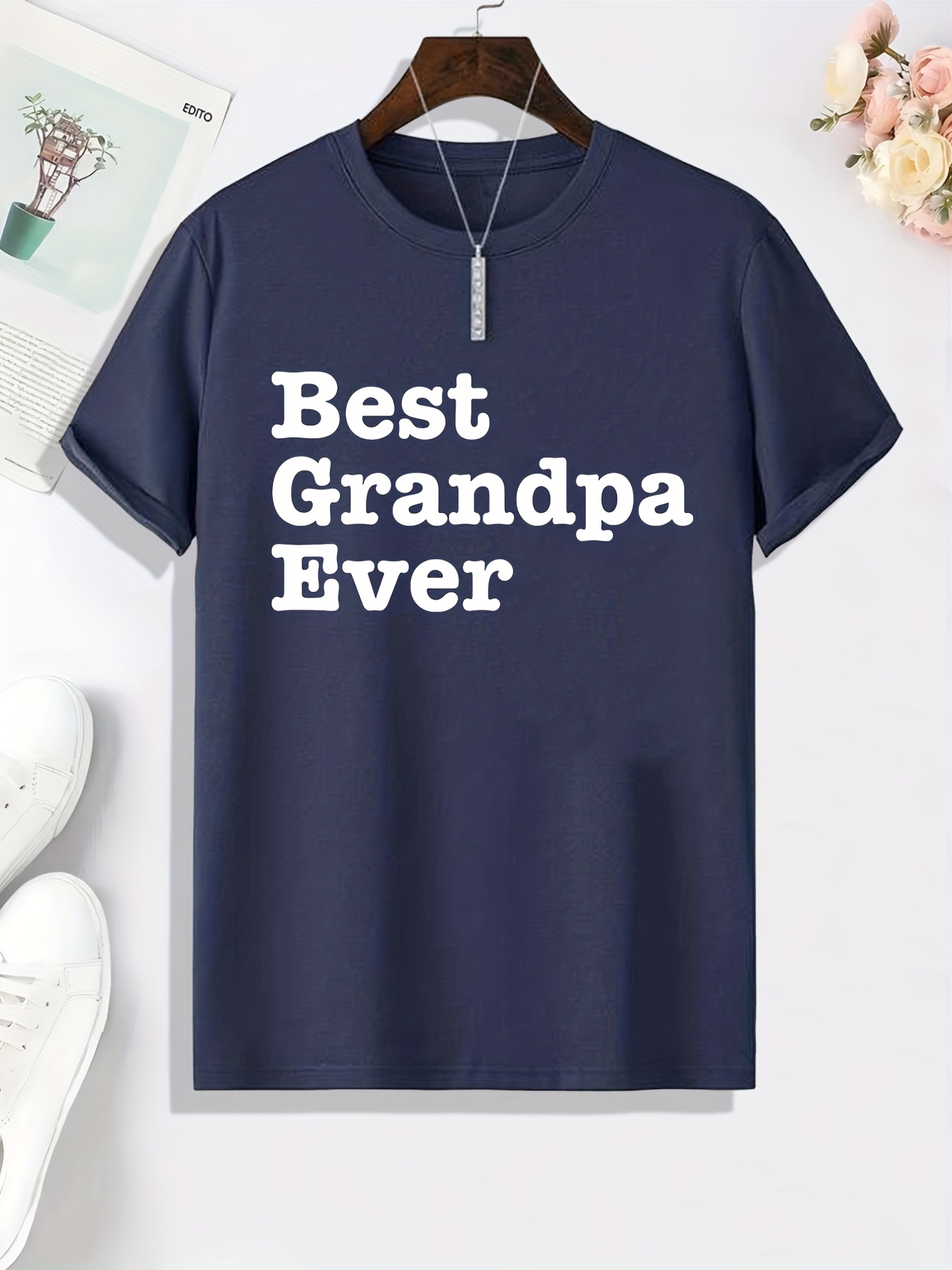 best Grandpa Ever Print Men s Graphic T shirt Casual Temu