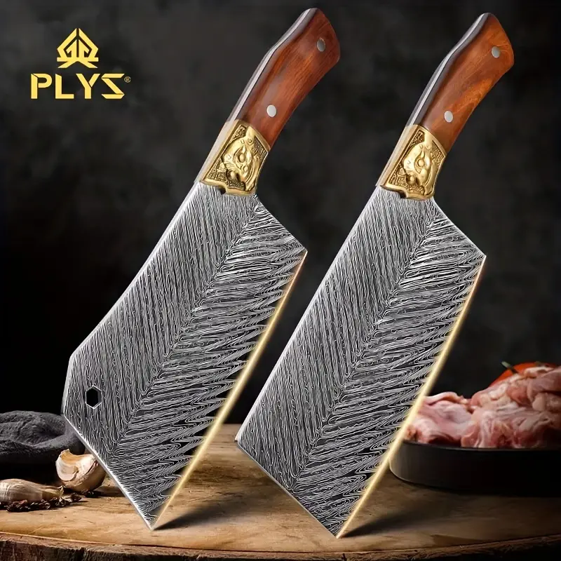 Plys Kitchen Knife, Forged Large Chopping Knife, Sharp Slicing Knife For  Home Outdoor Cooking - Temu