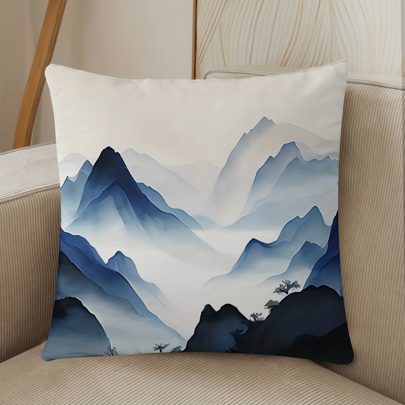 Mountain Ink Painting Throw Pillow Covers, Throw Pillow Covers ...