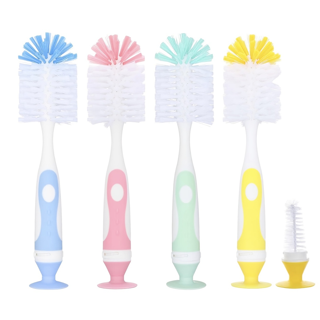 Baby Bottle Brush,6 in 1 Bottle Cleaner Brush Kit with Extendable Silicone  Bottle Brush,Drying Rack,Nipple Brush,Straw Brush,Soap Dispenser 