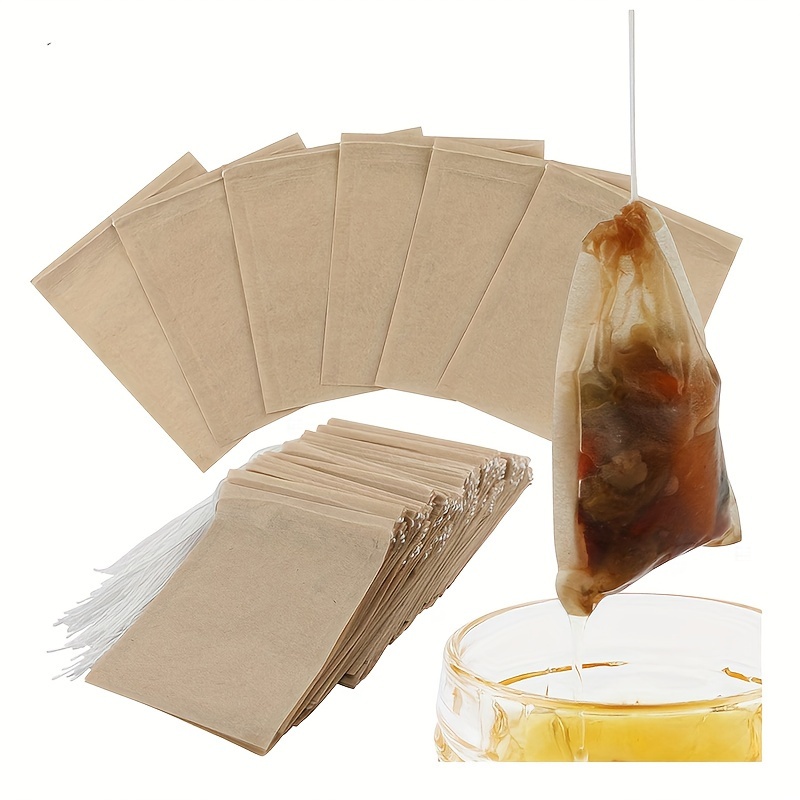 Acheter Sachets de thé jetables, 100/50/10 pièces, sachets filtrants pour  infuseur à thé avec cordon de guérison, filtres à épices en tissu Non tissé  de qualité alimentaire