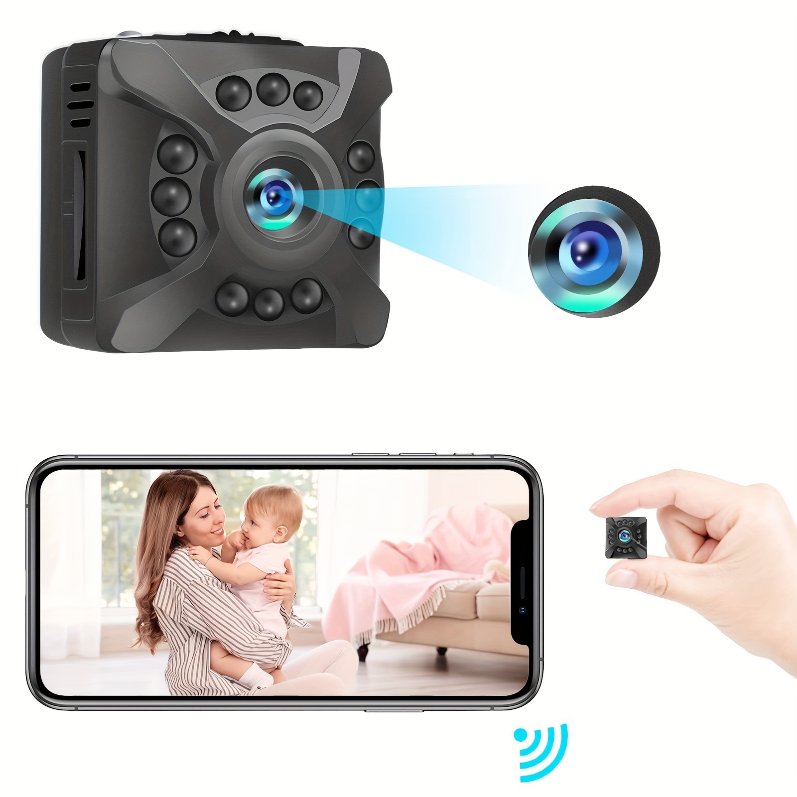 Mini cámara, tarjeta de memoria de 32 GB Ture 1080P Spy Nanny Body Cámara  con grabación de fotos y video, cámara portátil oculta de bolsillo con