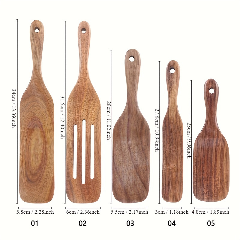 Kitchen Utensils Set Wooden Slotted Shovel Cooking Spatula - Temu