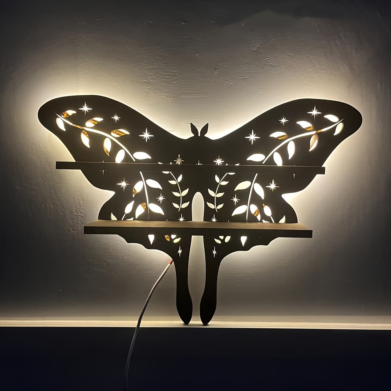 Vintage Crystal Shelf Wood Butterfly Light Crystal Shelf Living Room Shelf,  Aesthetic Room Decor, Home Decor, Kitchen Accessories, Bathroom Decor,  Bedroom Decor - Temu United Arab Emirates