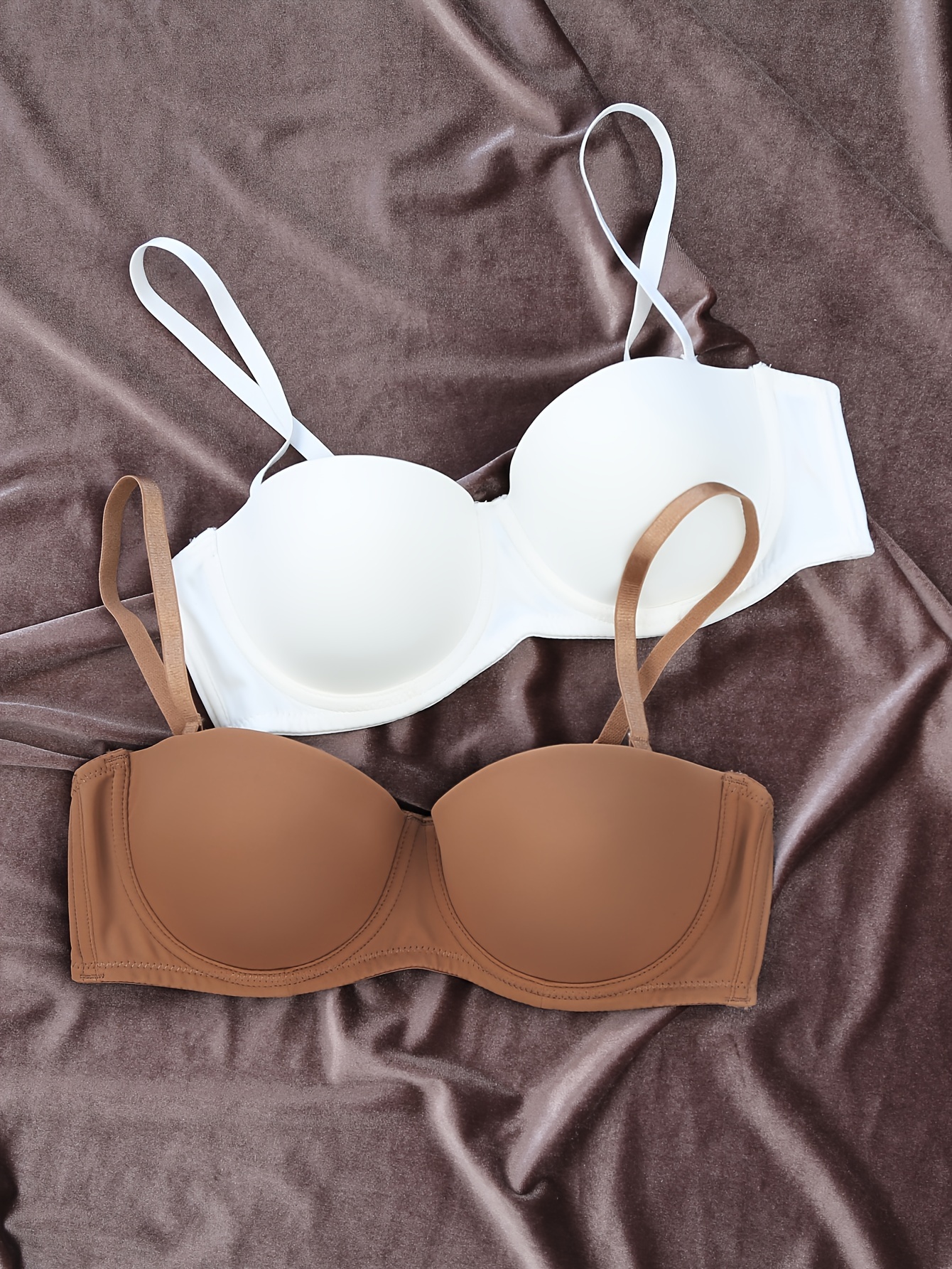 Women's Sexy Glossy Push Comfort Half Cup Bra Smart Solid - Temu