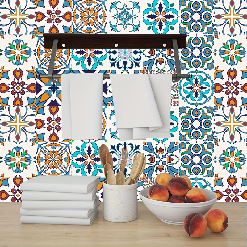 Colorful Talavera Mexican Tile Self adhesive Wallpaper Peel - Temu