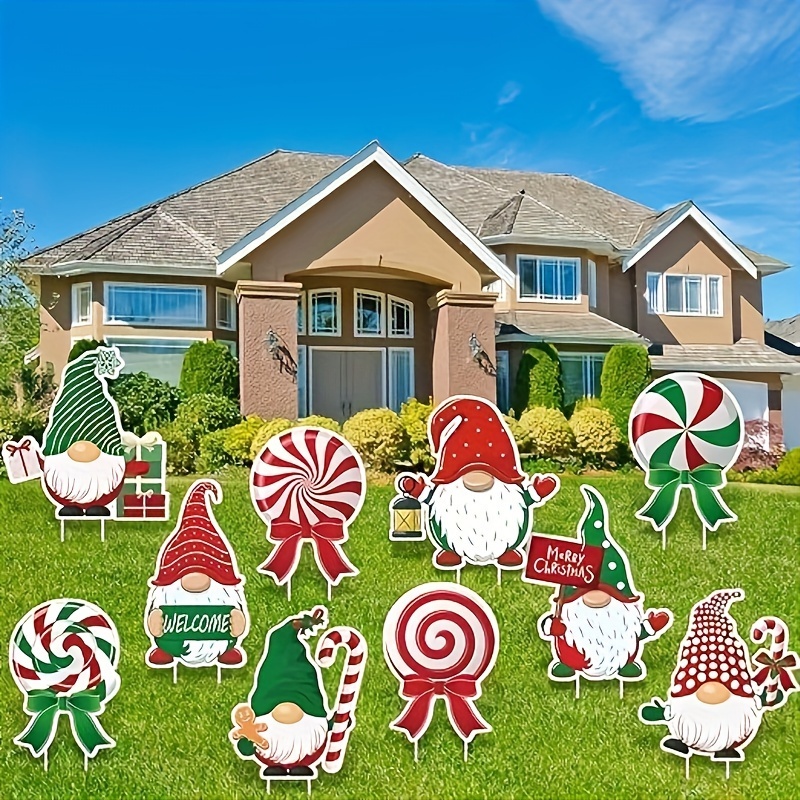 Merry Christmas Patio Sign Decoration Dwarf Candy Cane - Temu