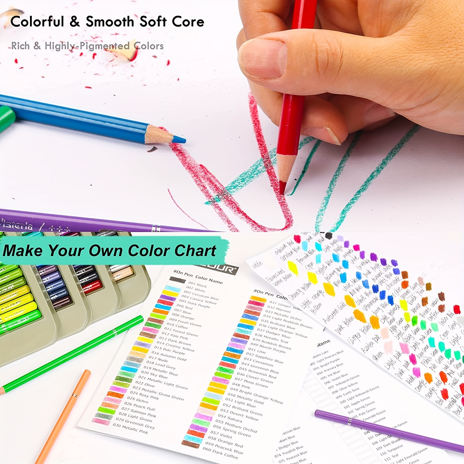 Castle Art Supplies 72 Colored Pencils Set  Quality Soft Core Colored  Leads for Adult Artists