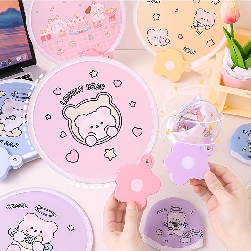 Cartoon Folding Mini Fan, Portable Summer Beach Fan