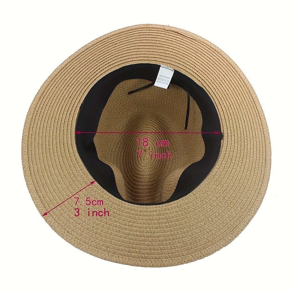 Bohemian Men's Sun Hat Beach Travel Straw Hat Fishing Hat With Cow Head  Decorative Pendant