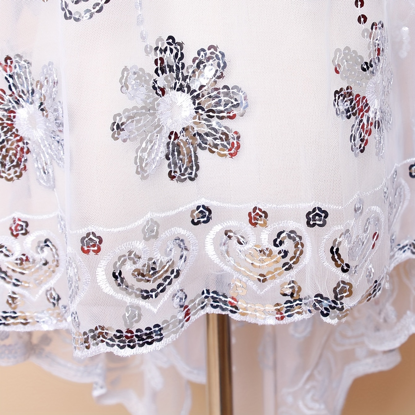 Lace Sequin Bridal Shawl Wrap for Autumn Wedding