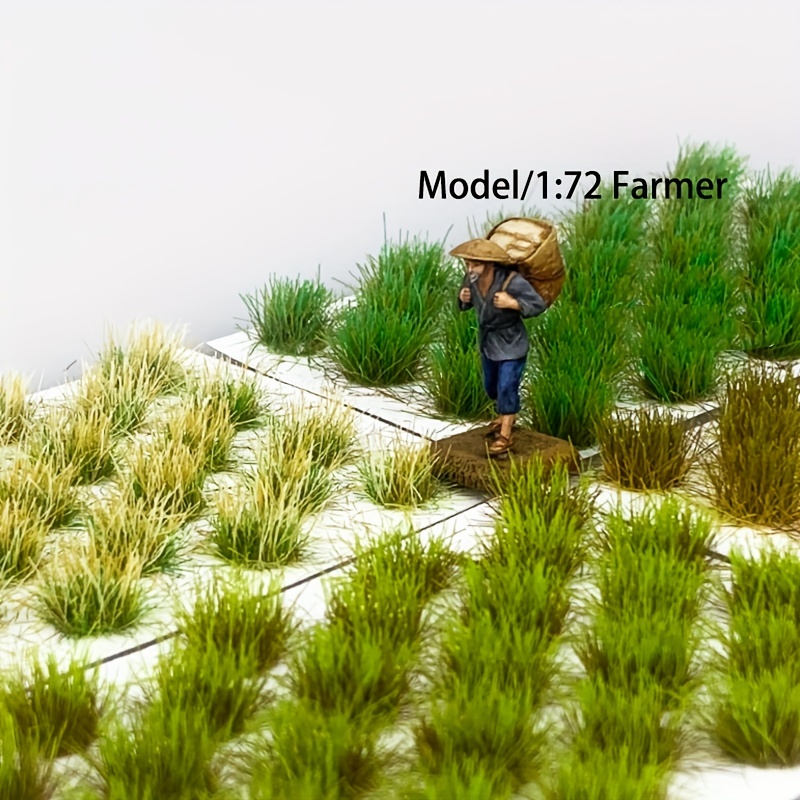 208 Pcs Static Grass Model Grass Tufts Railway Artificial Grass Miniature Grass Tuft Terrain Kit for DIY Model Railway Fairy Garden Diorama Scenery