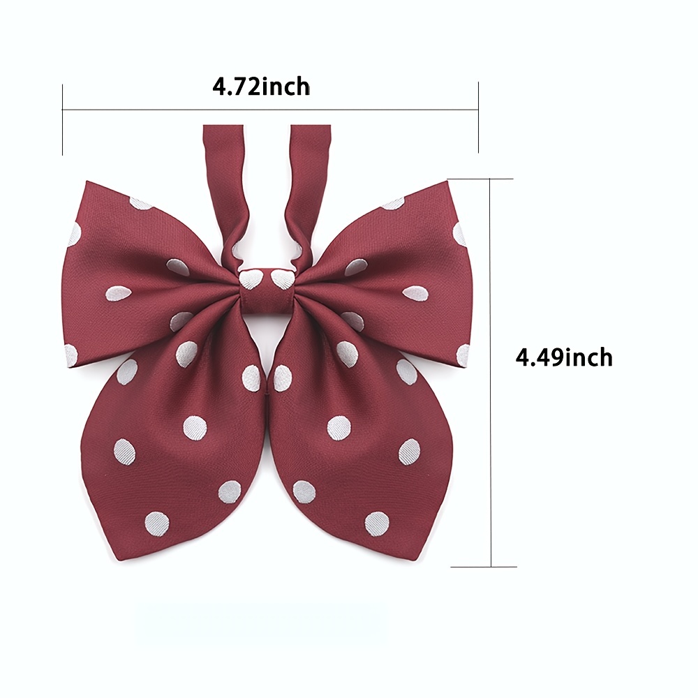 Elerevyo Women's Cute Ribbon Bow Ties Polka Dots Adjustable Straps for School Casual, Size: One Size