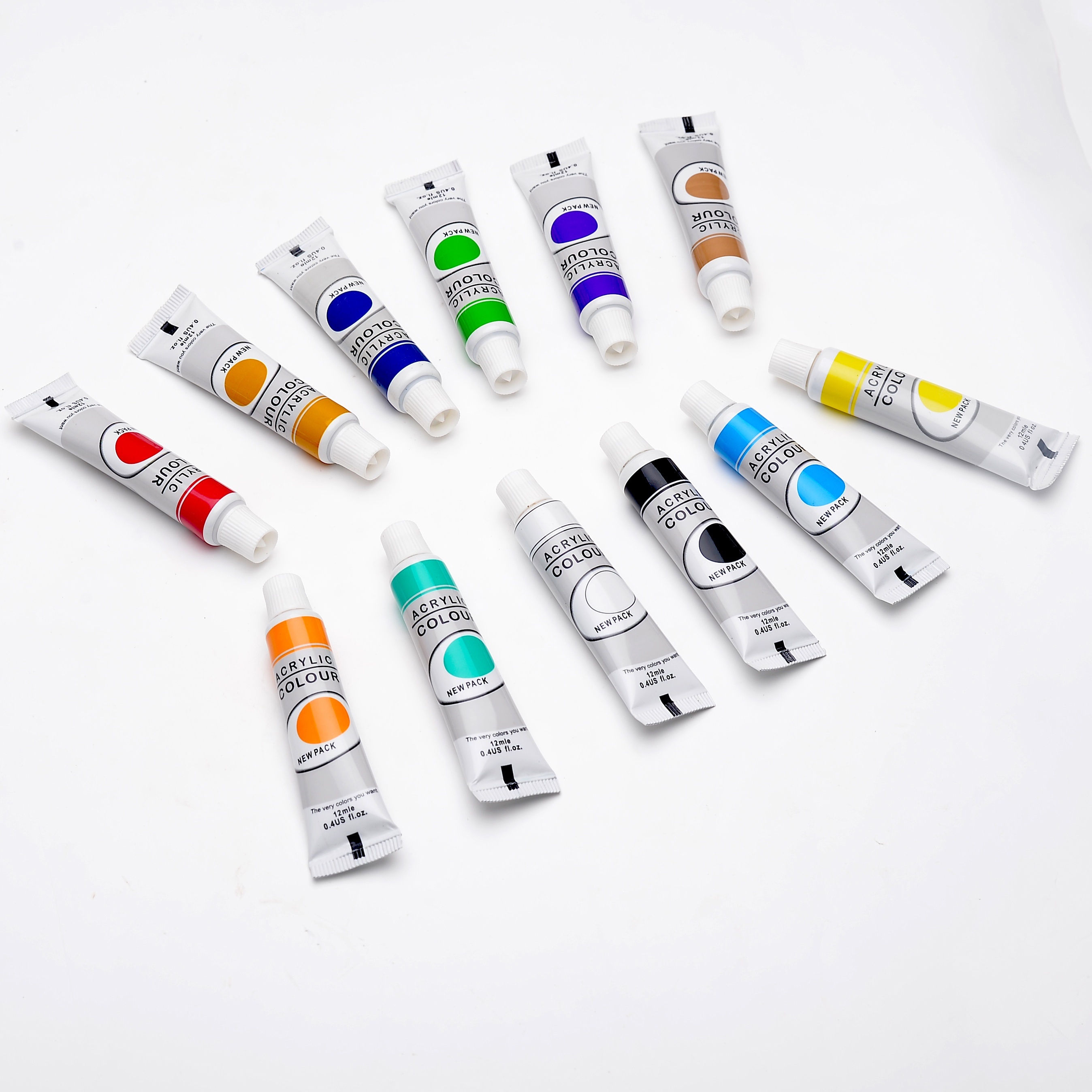 Acrylic Paints 12 Colors Professional Set Tubes Premium - Temu