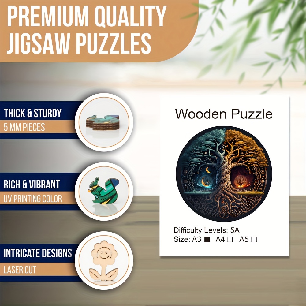 Wooden Jigsaw Puzzle, Animal Shape Magic Wooden Jigsaw Puzzles, Unique  Shaped Puzzle Pieces 6.3 x 9.9 Animal Wooden Puzzles 3D Colorful Fox  Puzzle Best Gift for Adults, Children, Friends : : Toys