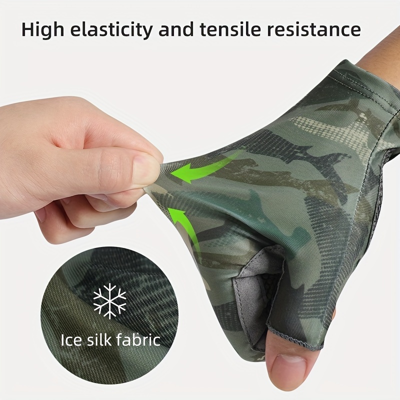 Sunscreen Anti skid Ice Silk Breathable Fishing Gloves - Temu New