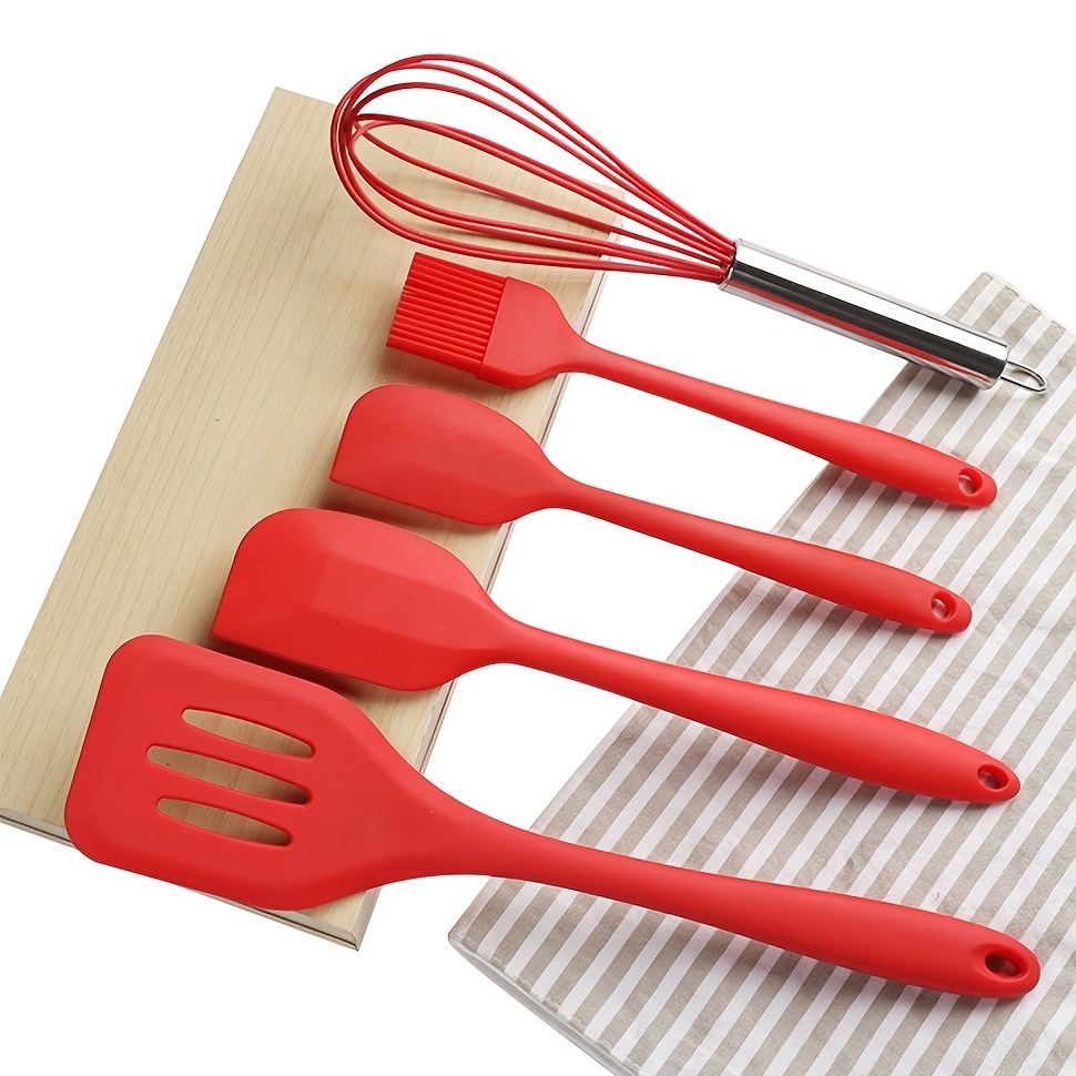 5pcs Kitchen Cooking Silicone Spatula Set Heat Resistant Turners