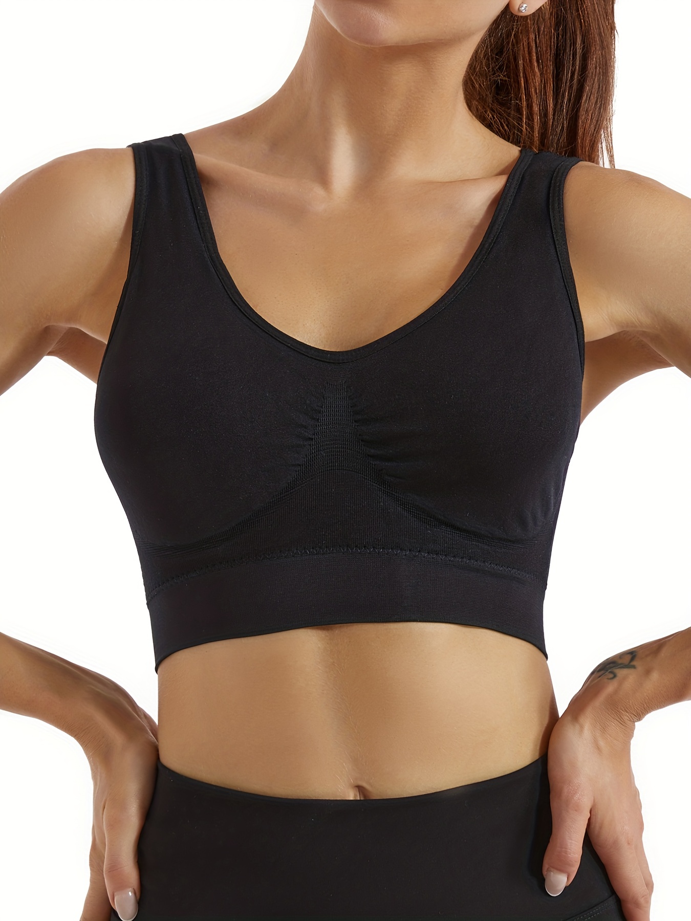 Wireless Sports Bras Comfy Breathable Running Workout Tank - Temu Canada