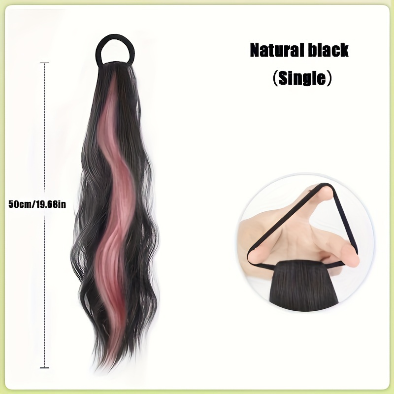 Long Curly Wavy Ponytail Extensions Natural Looking For Daily Use