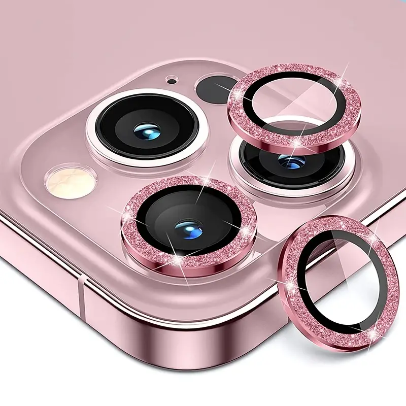 Protector de lente de cámara para iPhone 13 Pro Max compatible con iPhone  13 Pro, cubierta de cámara con purpurina individual, vidrio templado de dure