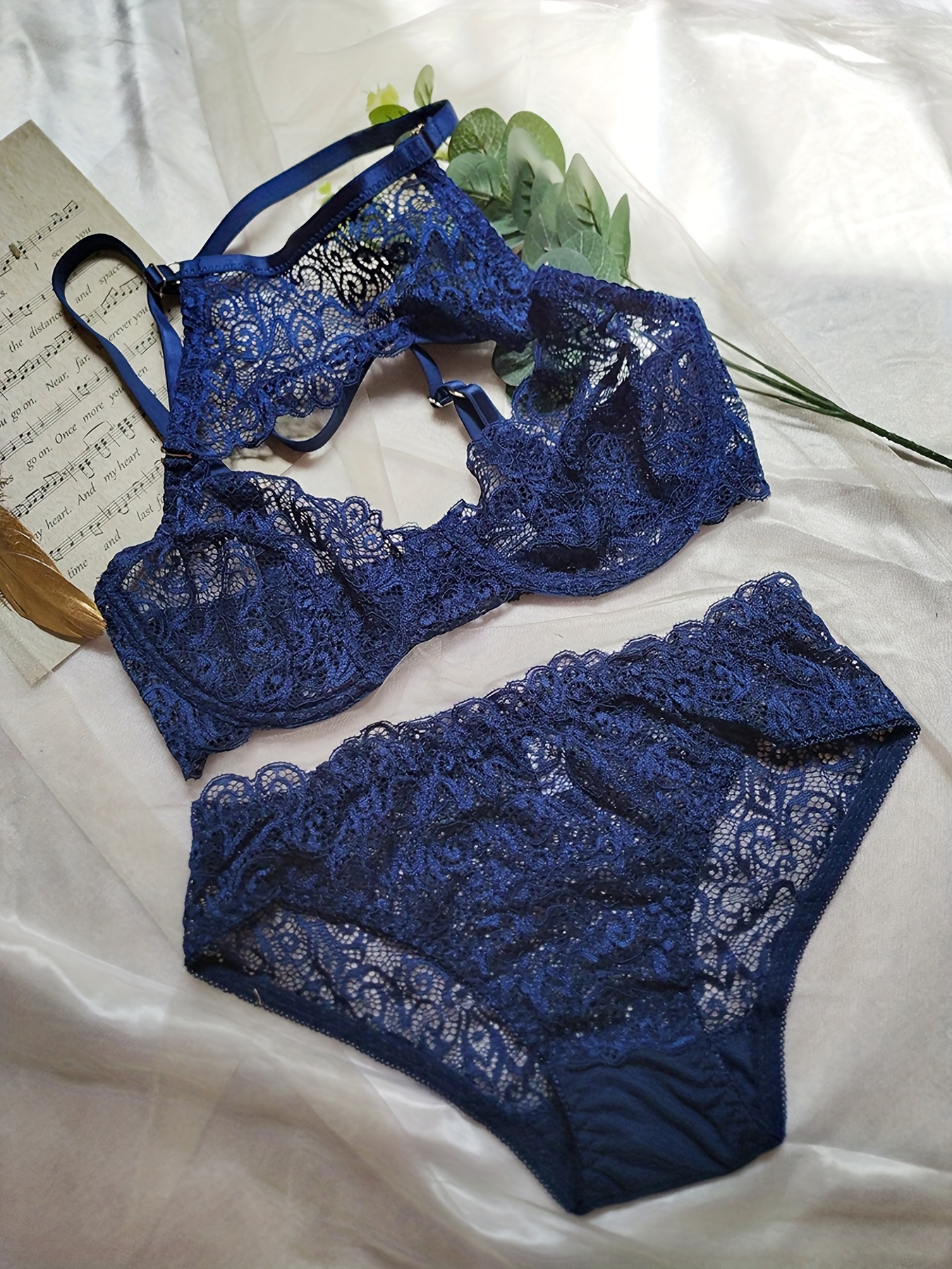 Lace and Mesh Cheeky Panty - Cosmic sky