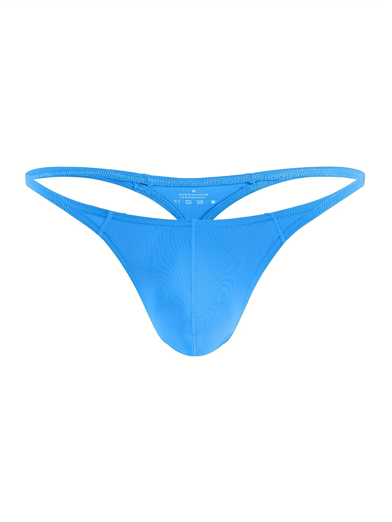 Men's Solid Color Ice Silk Bikini Thong High Stretch Summer - Temu Canada