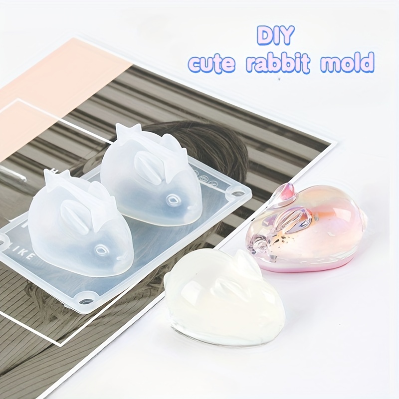Kawaii Bunny Resin Filling DIY Epoxy Resin Accessories Rabbit Shape Resin  Sequins Filler UV Silicone Mold Pigment Jewelry Making
