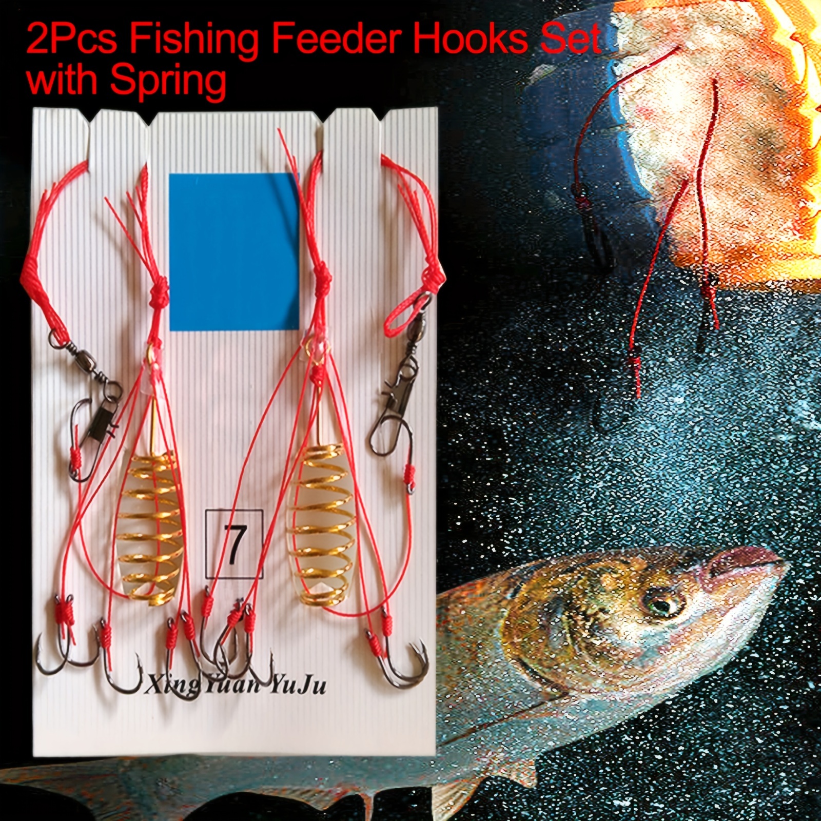 Fishing Feeder Hooks Set With Springs High Carbon Barbed - Temu