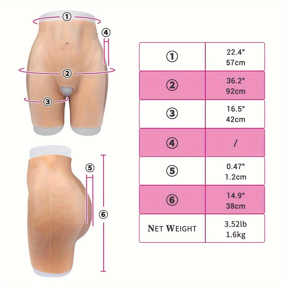 1pc Pantalones Nalgas Silicona Relleno Glúteos Caderas - Temu